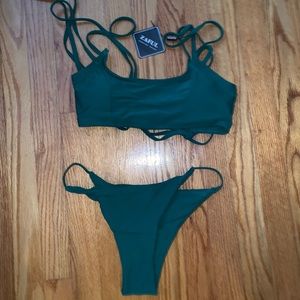 Green two piece bikini